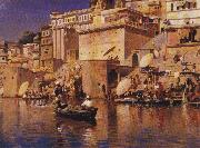 Edwin Lord Weeks On the River Ganges, Benares oil painting reproduction